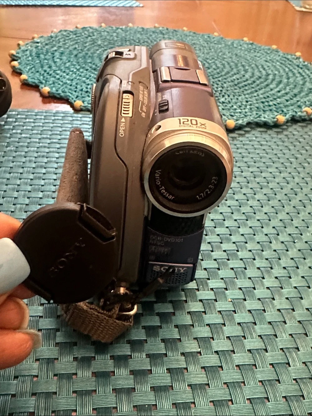 Sony Handycam DVD Camcorder - Navy Blue with Silver Accents